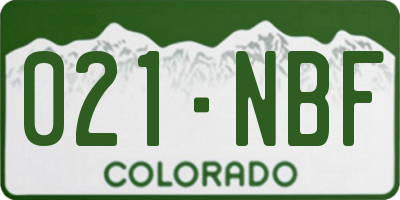 CO license plate 021NBF