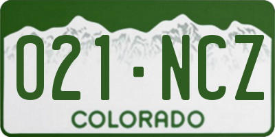 CO license plate 021NCZ