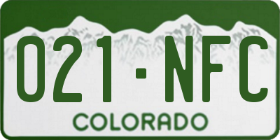 CO license plate 021NFC