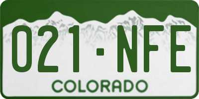 CO license plate 021NFE
