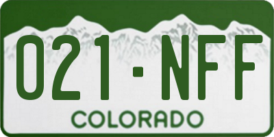 CO license plate 021NFF