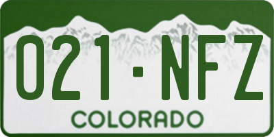CO license plate 021NFZ