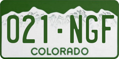 CO license plate 021NGF