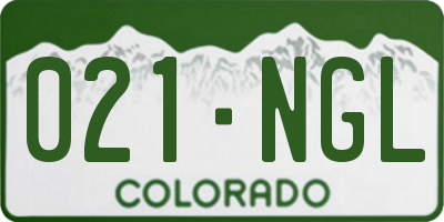 CO license plate 021NGL