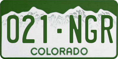 CO license plate 021NGR