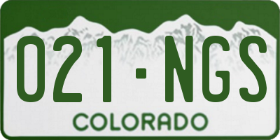 CO license plate 021NGS