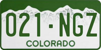 CO license plate 021NGZ