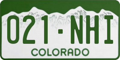 CO license plate 021NHI