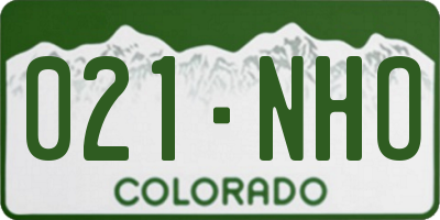 CO license plate 021NHO