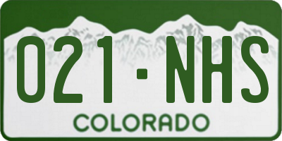 CO license plate 021NHS