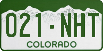 CO license plate 021NHT