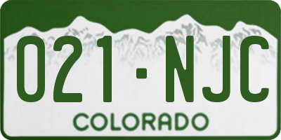 CO license plate 021NJC