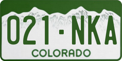 CO license plate 021NKA