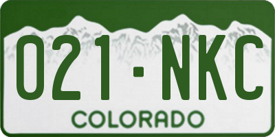 CO license plate 021NKC