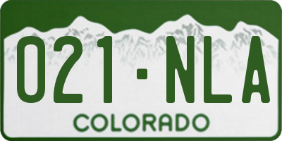 CO license plate 021NLA