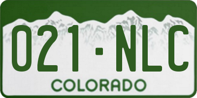 CO license plate 021NLC