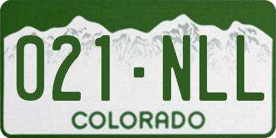 CO license plate 021NLL