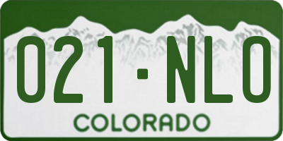 CO license plate 021NLO
