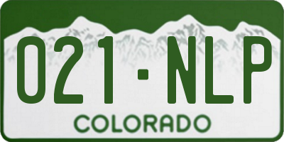 CO license plate 021NLP
