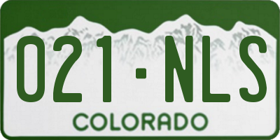 CO license plate 021NLS