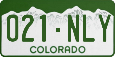 CO license plate 021NLY