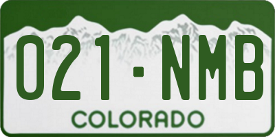 CO license plate 021NMB