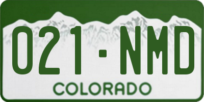 CO license plate 021NMD
