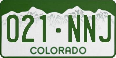 CO license plate 021NNJ