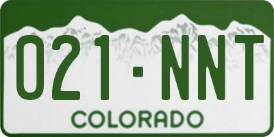 CO license plate 021NNT