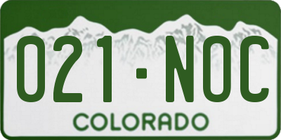 CO license plate 021NOC