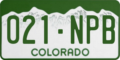 CO license plate 021NPB
