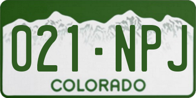 CO license plate 021NPJ