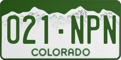 CO license plate 021NPN