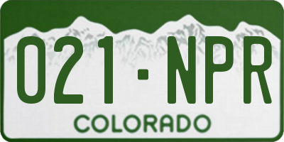 CO license plate 021NPR