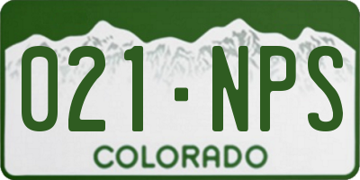 CO license plate 021NPS
