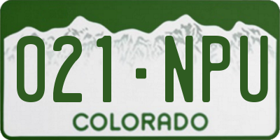 CO license plate 021NPU