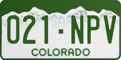 CO license plate 021NPV