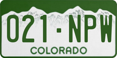 CO license plate 021NPW