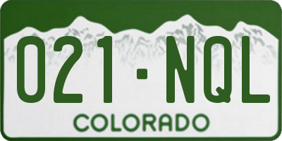 CO license plate 021NQL