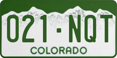 CO license plate 021NQT