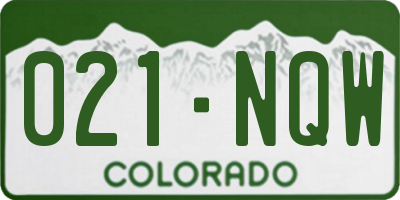 CO license plate 021NQW