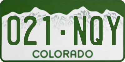 CO license plate 021NQY