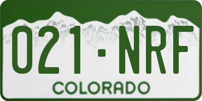 CO license plate 021NRF