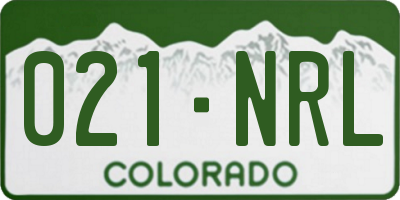 CO license plate 021NRL