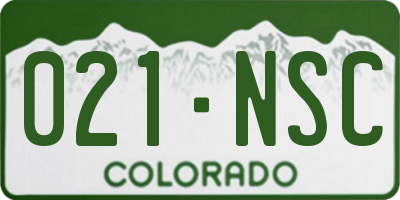 CO license plate 021NSC
