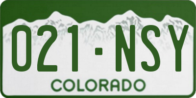 CO license plate 021NSY