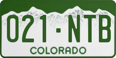 CO license plate 021NTB