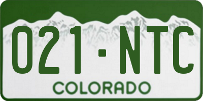 CO license plate 021NTC