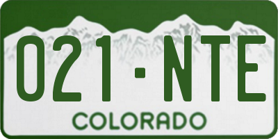 CO license plate 021NTE
