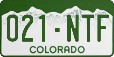 CO license plate 021NTF